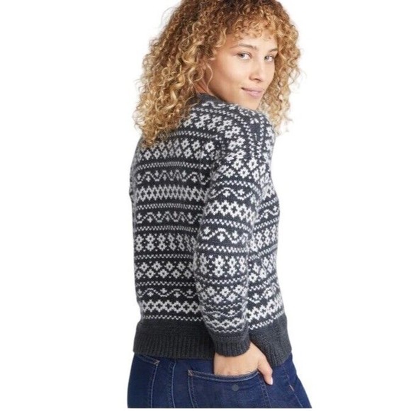 Marine Layer Jill Fair Isle Crewneck Sweater Alpaca Wool Blend Size XS - Picture 2 of 12